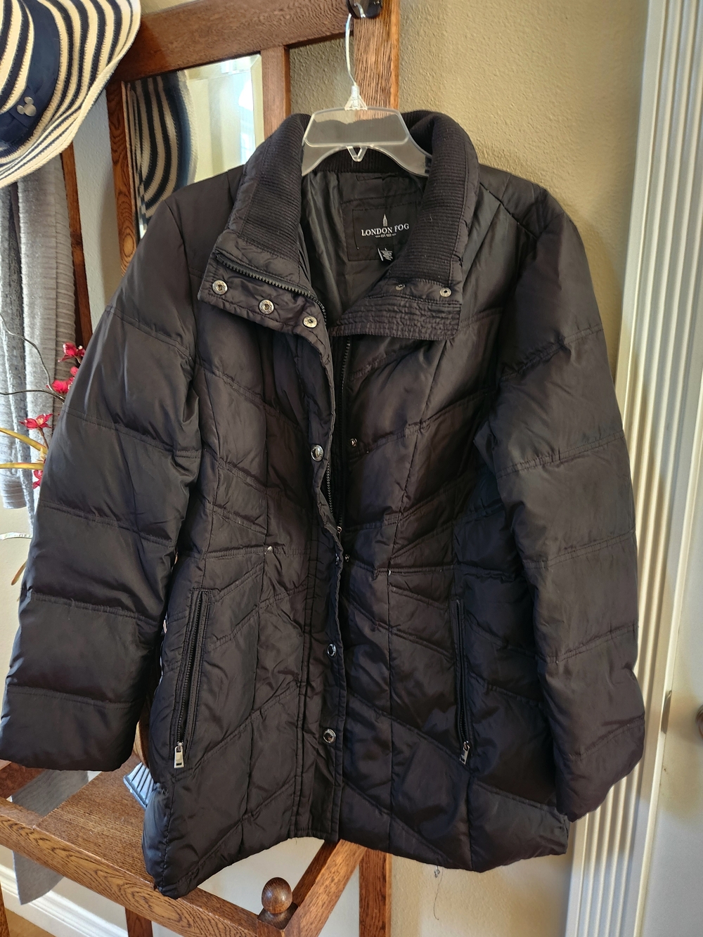 London Fog Women's Black Quilted Puffer Jacket